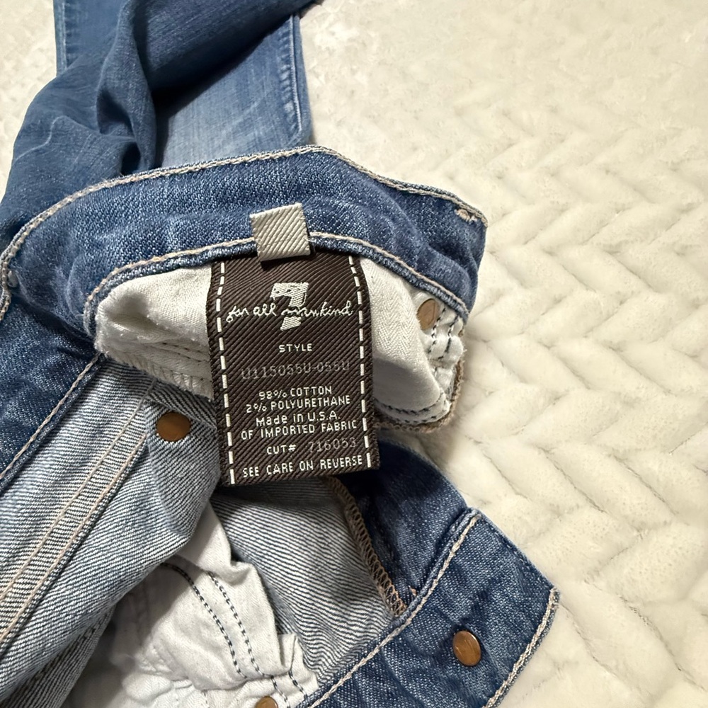 7 For All Mankind Blue Boot Cut Jeans - Picture 2 of 4